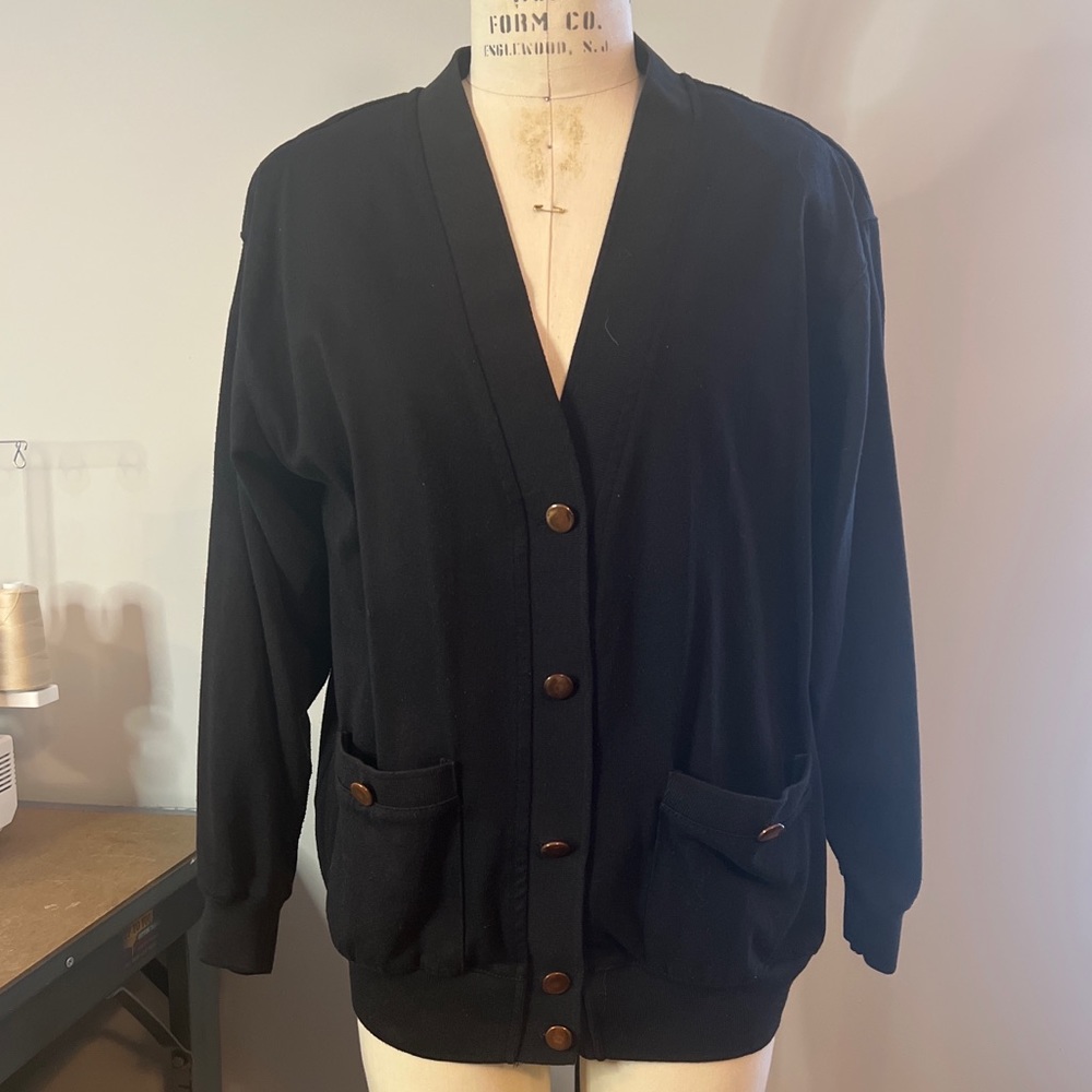 80s Knit Cardigan with Metal Buttons